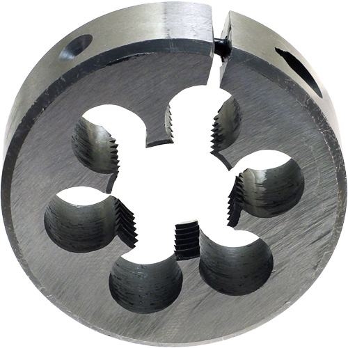 DRILLCO Round Adjustable Pipe Die, 1/2"-14 Thread, High Speed Steel Meunier Outillage Industriel