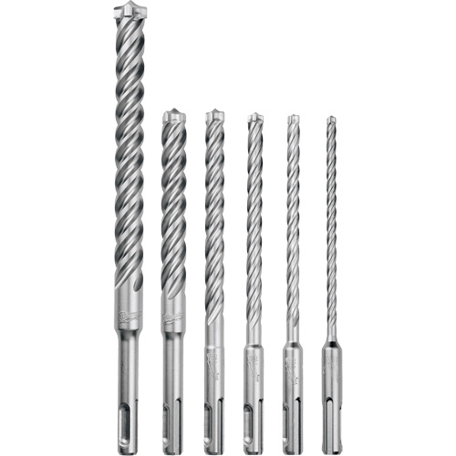 MX4 4-Cutter Rotary Hammer Drill Bit Kit, 6 Pieces, Carbide Meunier Outillage Industriel