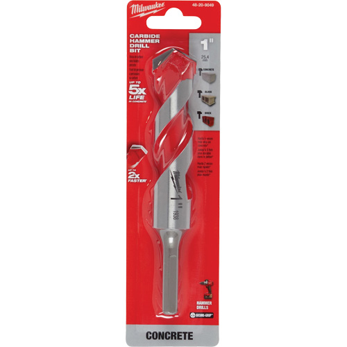 Hammer Drill Bit, 1", 3-Flat Shank, Carbide Meunier Outillage Industriel