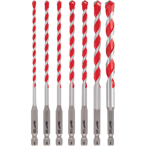 Jeu de forets pour perceuse &agrave; percussion Shockwave, 7 morceaux, Carbure Meunier Outillage Industriel