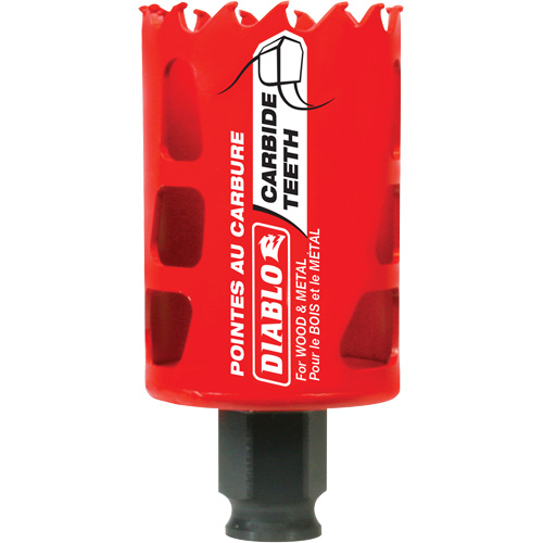 Wood & Metal Hole Saw, 1-3/4", 2-3/8" Depth of Cut, Carbide Meunier Outillage Industriel