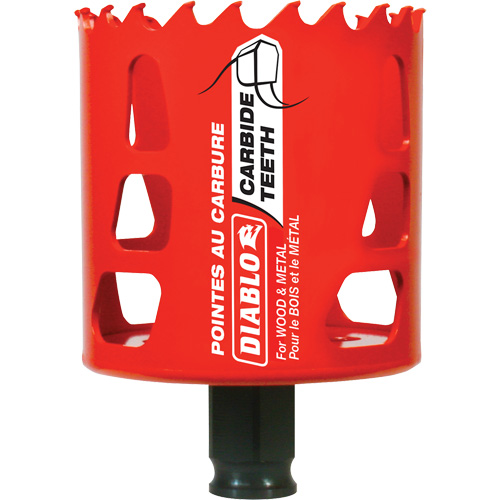 Wood & Metal Hole Saw, 2-1/2", 2-3/8" Depth of Cut, Carbide Meunier Outillage Industriel