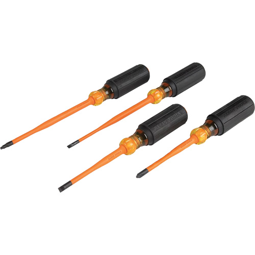 Slim-Tip Insulated Screwdriver Set, 1000 V, 4 Pcs Meunier Outillage Industriel