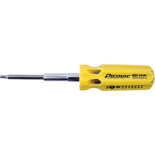 Hex-Calibre SAE Multi-Bit Screwdriver, Plastic Handle Meunier Outillage Industriel