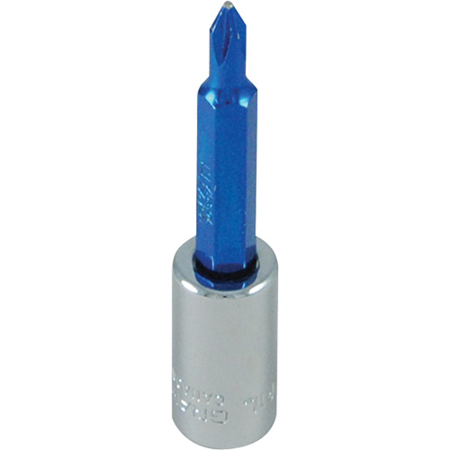 Douille tournevis &agrave; embout bleu, Phillips, #1, Prise 1/4" Meunier Outillage Industriel