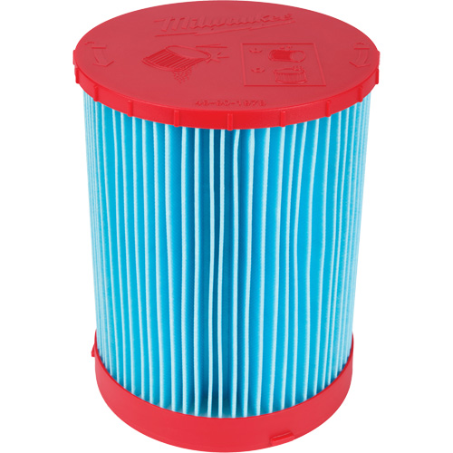 Large Wet/Dry Vacuum High-Efficiency Filter, Cartridge, Fits 12 US gal./9 US gal./6 US Gal. Meunier Outillage Industriel