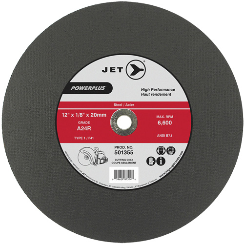 Meule &agrave; tronçonner PowerPlus A24R, 12" x 1/8", Arbre de 20 mm, Type 1, 6600 Tr/min Meunier Outillage Industriel