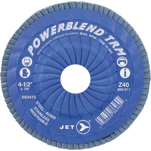 Disque &agrave; feuillets PowerBlend ajustable, 5" x 7/8", Type 29, Grain Z40, Alumine de zirconium Meunier Outillage Industriel