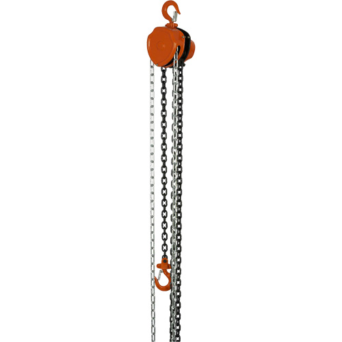 Palans &agrave; chaîne s&eacute;rie VHC, Lev&eacute;e 10', Cabacit&eacute; 1100 lb (0,5 tonne), Chaîne en Acier alli&eacute; Meunier Outillage Industriel