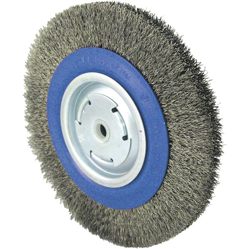 Brosse rotative &agrave; fil torsad&eacute;, 8" dia., Fils 0,014", Arbre 1/2" - 5/8" - 2 Meunier Outillage Industriel