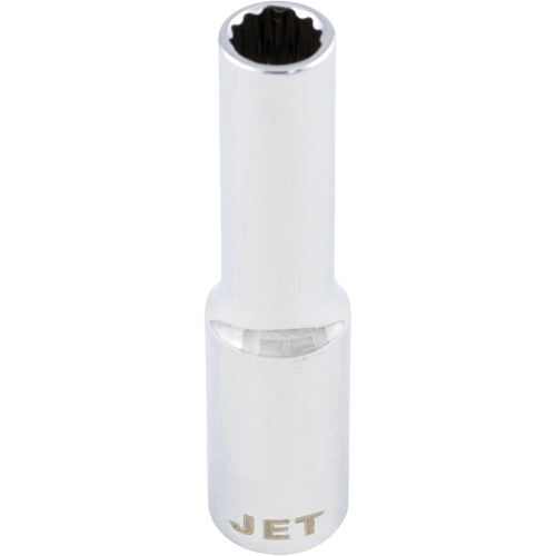 Chrome Socket, 8 mm, 1/4" Drive, 12 Points, Deep Meunier Outillage Industriel