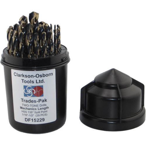 Two-Tone 29-Piece Mechanic's Drill Set, High Speed Steel Meunier Outillage Industriel