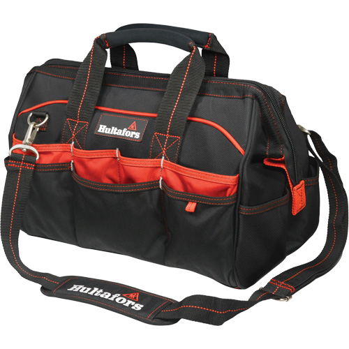 Sacs &agrave; outils pour ouvrier 16", Polyester balistique, Noir/Rouge Meunier Outillage Industriel