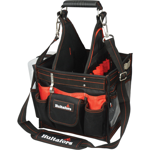11" Electrical/Maintenance Tool Carrier with Parts Tray, Ballistic Polyester, Black/Red Meunier Outillage Industriel