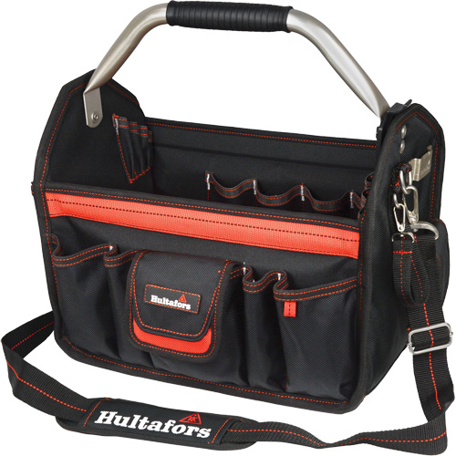 Porte-outils de 14" &agrave; dessus ouvert, Polyester balistique, Noir/Rouge Meunier Outillage Industriel