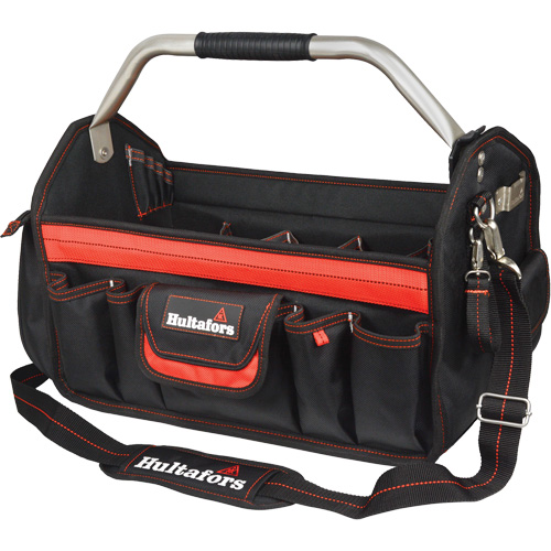 18" Open-Top Tool Carrier, Ballistic Polyester, Black/Red Meunier Outillage Industriel