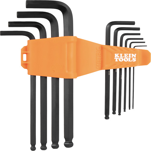 L-Style Long Ball-End Hex Key Set, 10 Pcs., Metric Meunier Outillage Industriel