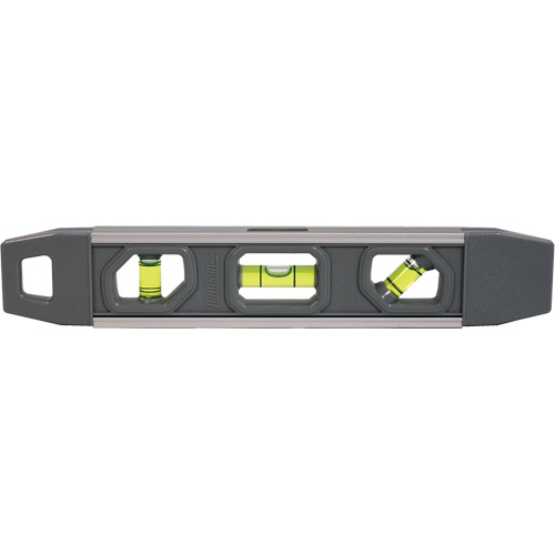 Torpedo Level, 9" L, Aluminum, 3 Vials, Magnetic Meunier Outillage Industriel