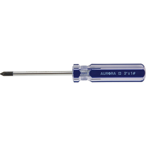 Blue Transparent Striped Philips Screwdriver, #1, Plastic Handle Meunier Outillage Industriel