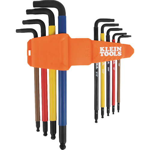 Colour-Coded Extra-Long L Style Hex Key Caddy Set, 9 Pcs., Imperial Meunier Outillage Industriel