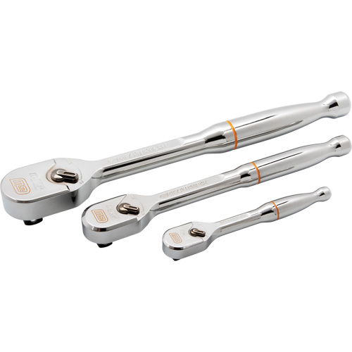 1/4", 3/8" & 1/2" Drive 120XP Full Polish Teardrop Ratchet Set Meunier Outillage Industriel
