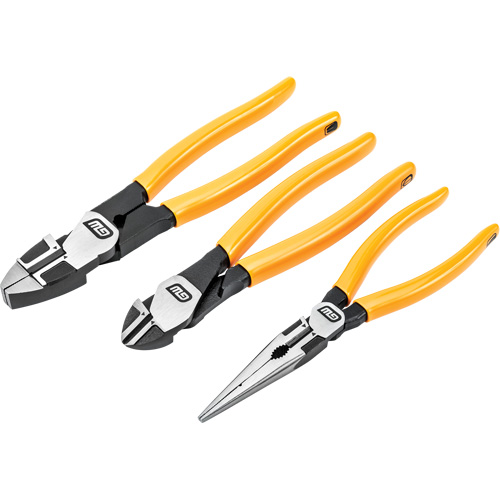 PITBULL Dipped Handle Electrician's Plier Set, 3 Pieces Meunier Outillage Industriel