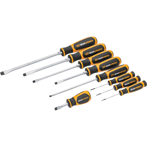Slotted Dual Material Screwdriver Set in Foam Storage Tray, 9 Pcs. Meunier Outillage Industriel