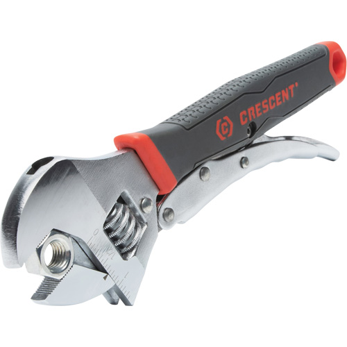 Locking Adjustable Dual Material Wrench, 10" L, 2-18/25" Max Width, Chrome/Polished Meunier Outillage Industriel