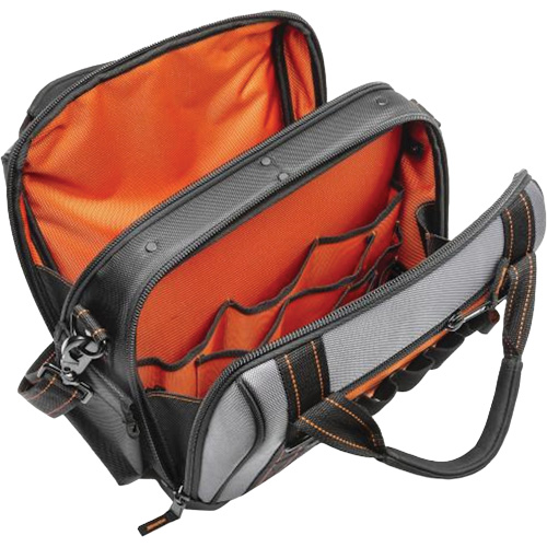14" Tradesman Closed Top Tool Bag, Polyester, 32 Pockets, Black/Grey Meunier Outillage Industriel