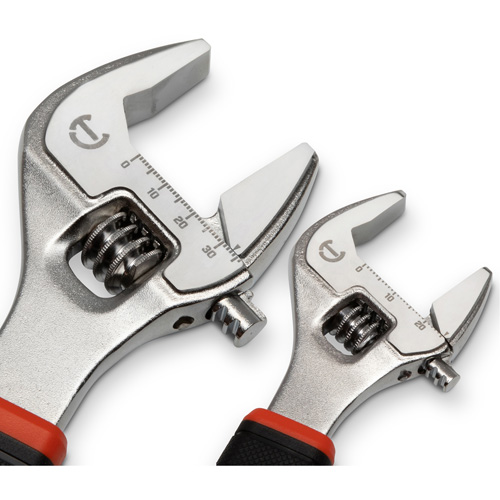 Quick-Fit-Jaw Adjustable Wrench Set, Adjustable, 2 Pieces, Imperial and Metric Meunier Outillage Industriel