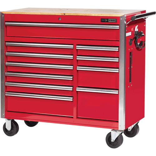PRC4211 Armoire roulante de s&eacute;rie Pro, 11 tiroirs, 42" la x 18" p x Rouge Meunier Outillage Industriel