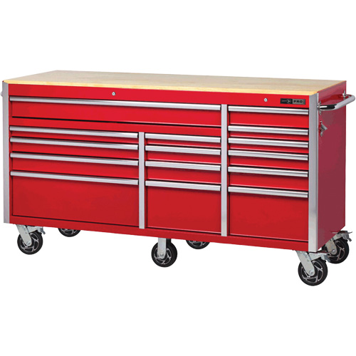 PRC7215 Armoire roulante de s&eacute;rie Pro, 15 tiroirs, 72" la x 24" p x Rouge Meunier Outillage Industriel