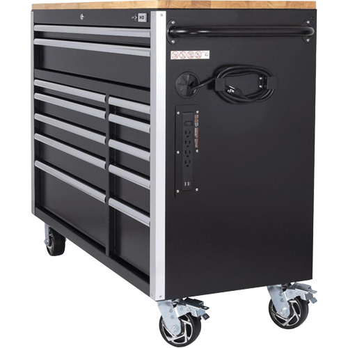 HDRC5212 Armoire mobile de s&eacute;rie HD, 12 tiroirs, 51-1/4" la x 21" p x 40-3/10" h, Noir Meunier Outillage Industriel