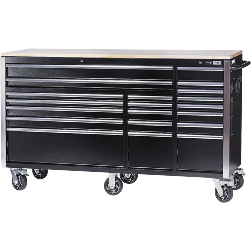 HDRC7220 Armoire mobile de s&eacute;rie HD, 20 tiroirs, 72" la x 24" p x 42-3/10" h, Noir Meunier Outillage Industriel