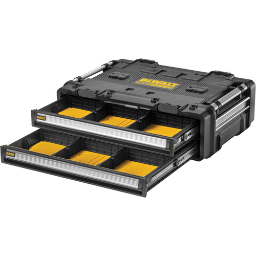 Bloc &agrave; 2 tiroirs TOUGHSYSTEM 2.0 DXL, 30" x 21-13/20" x 10", Noir/Jaune Meunier Outillage Industriel