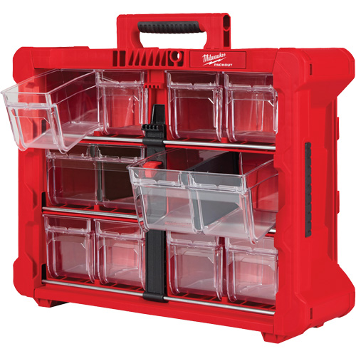Organisateur PACKOUT &agrave; bac inclinable, 15-1/5" x 19-7/10" x 6-7/10", Noir/Rouge Meunier Outillage Industriel