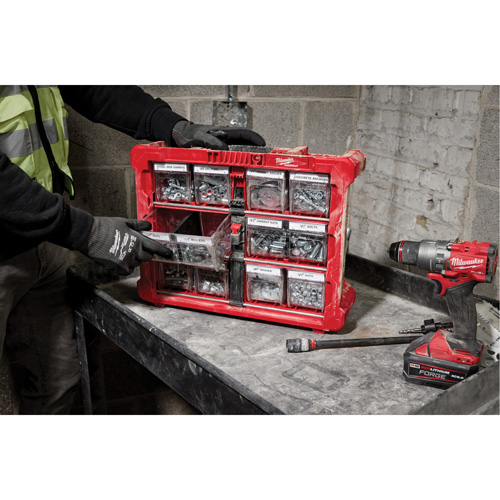 Organisateur PACKOUT &agrave; bac inclinable, 15-1/5" x 19-7/10" x 6-7/10", Noir/Rouge Meunier Outillage Industriel
