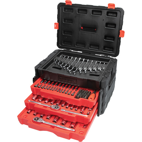 1/4", 3/8" & 1/2" Mechanics Hand Tool Set with 3-Drawer Storage Case Meunier Outillage Industriel