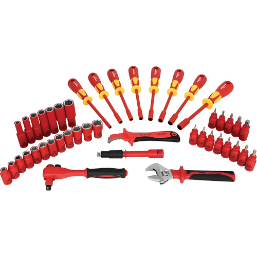 Jeu d'outils et douilles isol&eacute;s, 44 M Meunier Outillage Industriel
