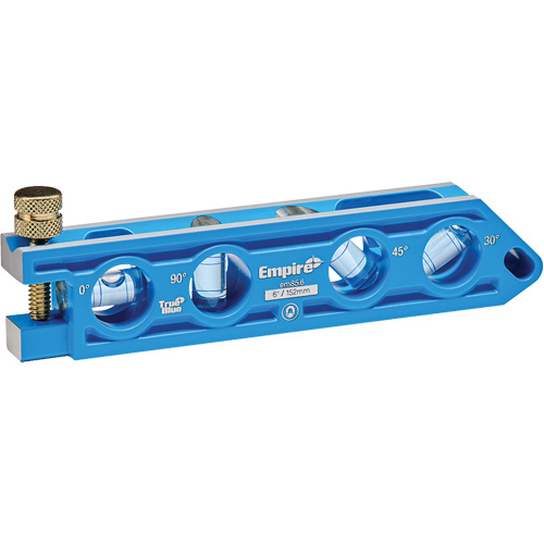 Niveau torpille moul&eacute; sous pression TRUE BLUE, 6" lo, Aluminium, 4 fioles Meunier Outillage Industriel