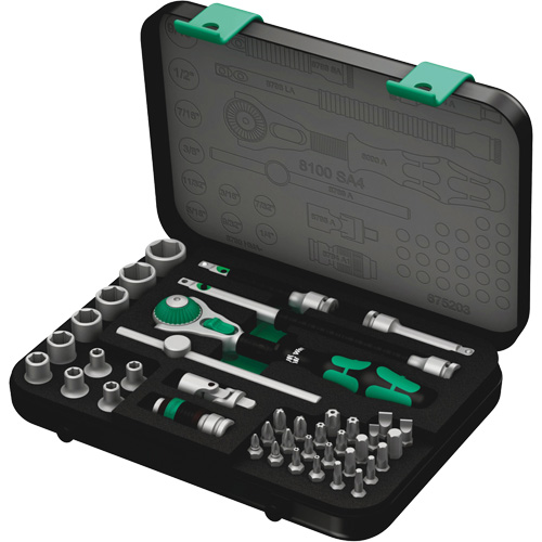 Jeu de cliquets rapides Zyklop 8100 SA 4, 41 Mcx, Prise de 1/4" Meunier Outillage Industriel