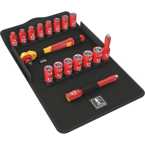 Jeu de cliquets isolants Zyklop 8100 SB VDE 1, 7 Mcx, Prise de 3/8" Meunier Outillage Industriel