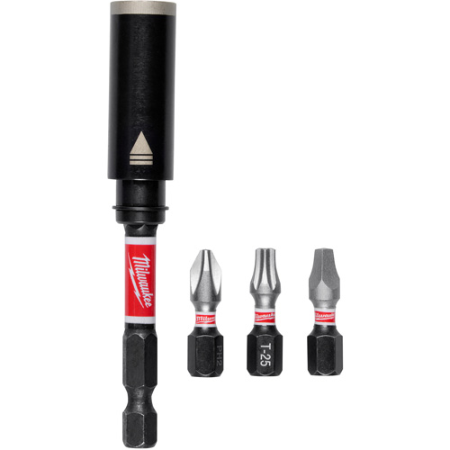 Porte-embout de vis r&eacute;sistant aux chocs de 3" avec jeu dembouts SHOCKWAVE  Meunier Outillage Industriel