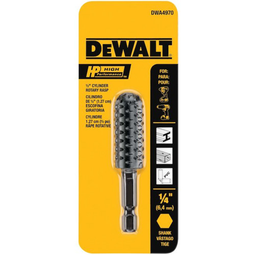 R&acirc;pe rotative cylindrique haute performance 1/2" avec tige hexagonale 1/4" Meunier Outillage Industriel