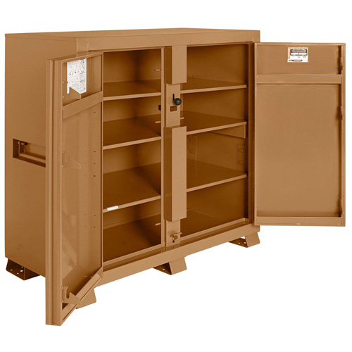 Model 139 Jobsite Cabinet with Padlock, Steel, 59.4 Cubic Feet, Tan Meunier Outillage Industriel