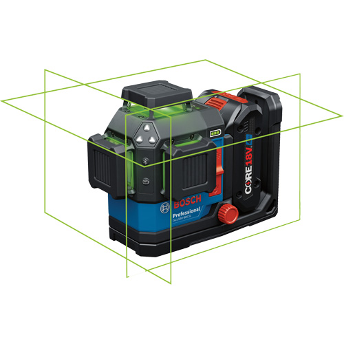Laser dalignement/nivellement 360 connect&eacute; &agrave; faisceau vert &agrave; trois points Meunier Outillage Industriel