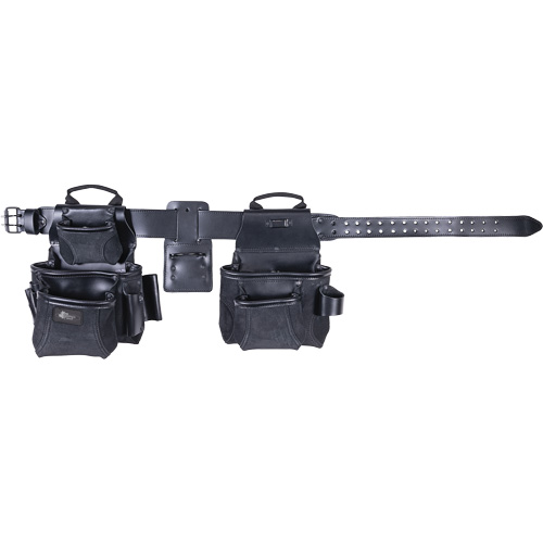 Phantom Collection 4-Piece Heavy-Duty Combo Apron, Leather, Black Meunier Outillage Industriel