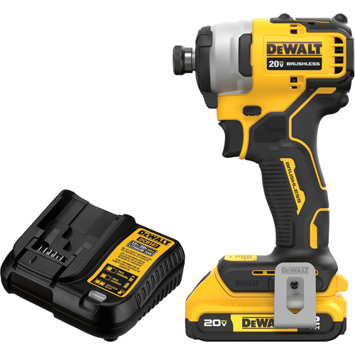 ATOMIC COMPACT SERIESMAX* Brushless Cordless Compact Impact Driver Kit, 1/4", 1700 in-lbs Max. Torque, 20 V, Lithium-Ion Meunier Outillage Industriel