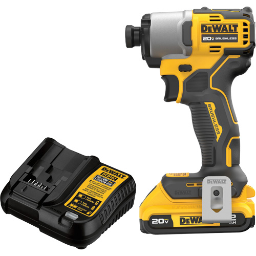 Ensemble de tournevis &agrave; chocs sans fil et sans balai, 1/4", 1700 lb-po Couple max., 20 V, Lithium-ion Meunier Outillage Industriel