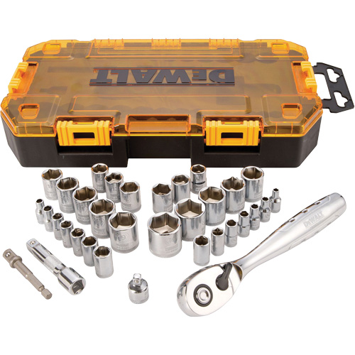 1/4" & 3/8" Drive Socket Set, 34 Pcs Meunier Outillage Industriel